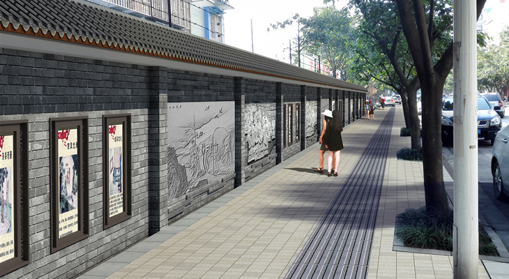 新津县五津街道桥津社区文化主题墙设计