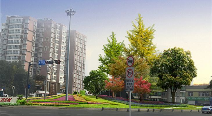 新津县金三角、三号桥等节点和瑞新路绿化改造方案设计